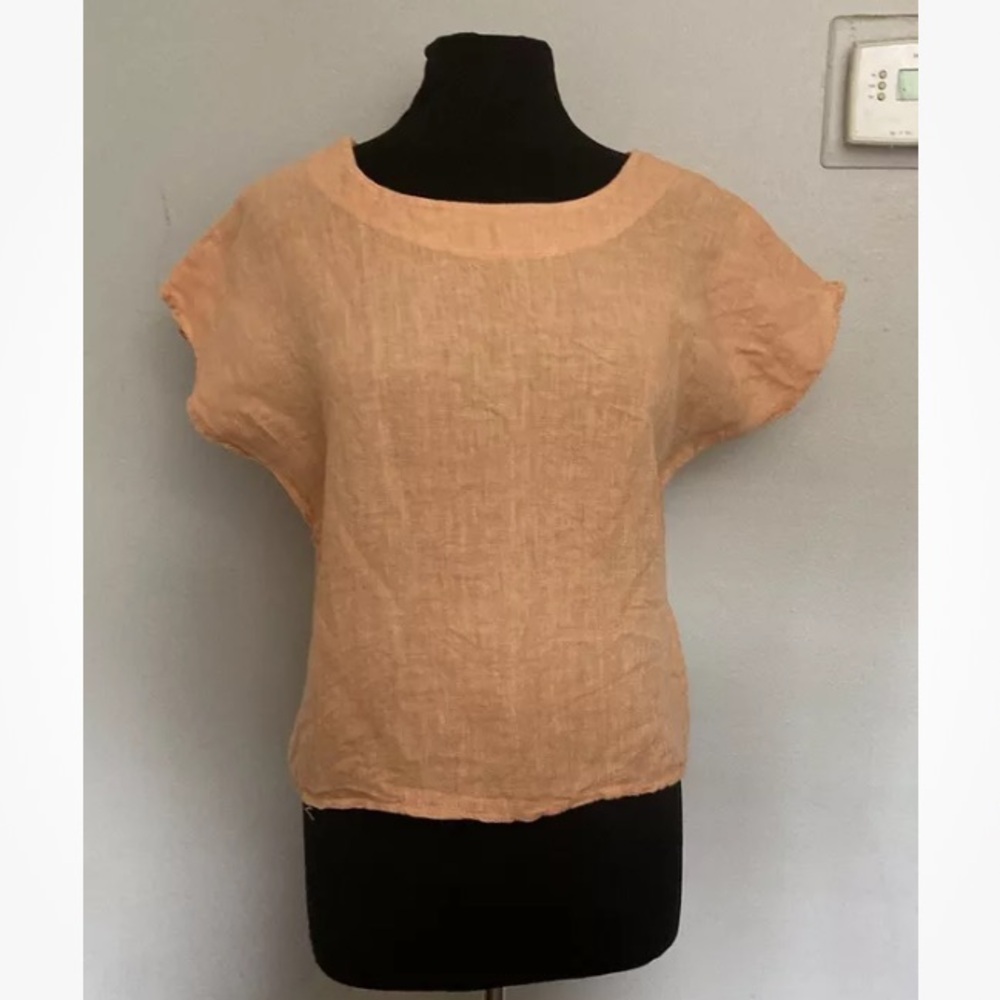 4-9 Viola Borghi 100% Linen Top Orange Small